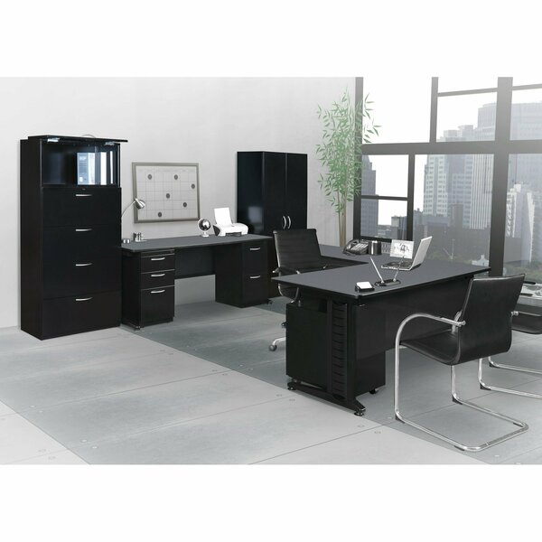 Fusion L Shaped Desk, 72 D, 66 W, 29 H, Grey, Wood|Metal MLD663042GY